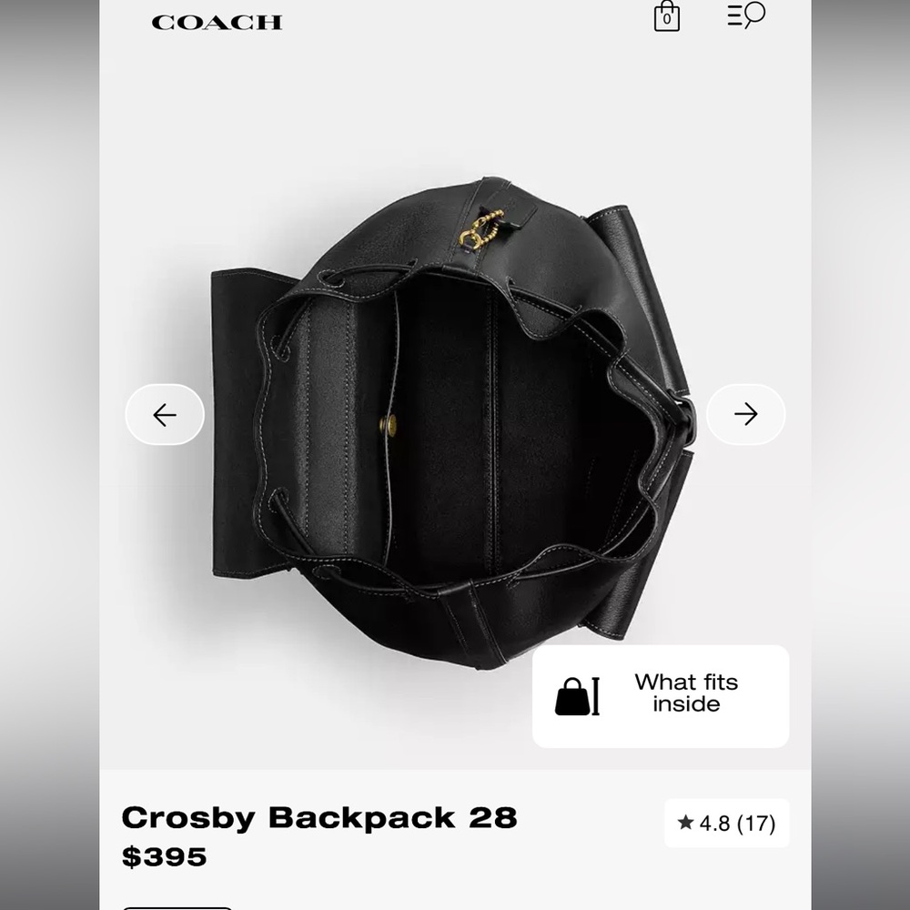 Coach Crosby 28 Black Leather Backpack - Picture 6 of 12